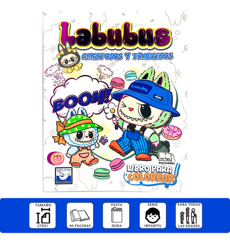 Labubus : Amistosos Y Traviesos, Libro Para Colorear