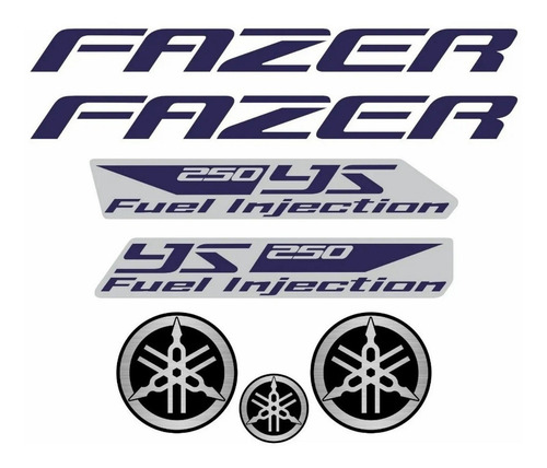 Kit Adesivos Compatível Yamaha Fazer 250 Bf 2013 Azul F250bf