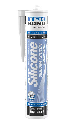 Cola Silicone Acético Transparente Uso Geral 280g Tek Bond