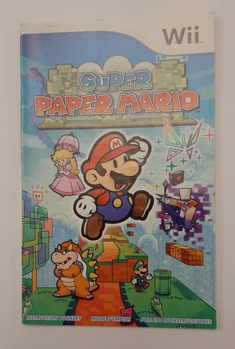 Super Paper Mario Wii Solamente Manual Booklet Instructivo