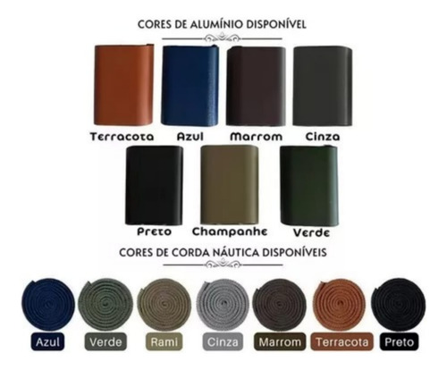 Kit 4 Banquetas Em Aluminio E Corda Nautica Escolher Após A Compra Escolher Após A Compra