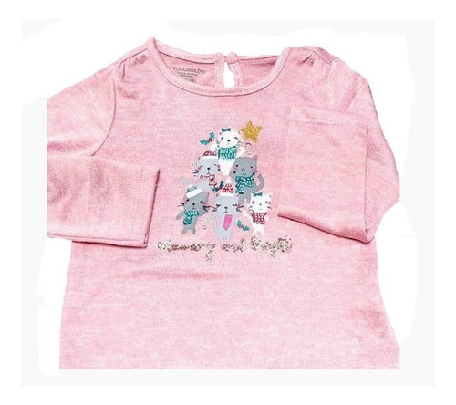 Blusa Tipo Suéter Niña Rosa Motivos Navideños Tallas 2 Y 4