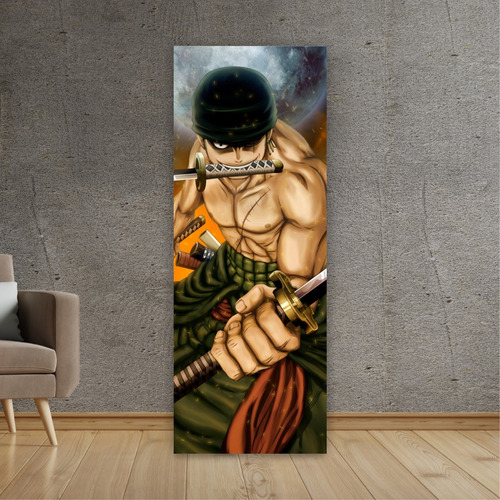 Imagen 5 de 8 de Cuadro Grande De Anime One Piece Zoro Katanas - Animeras