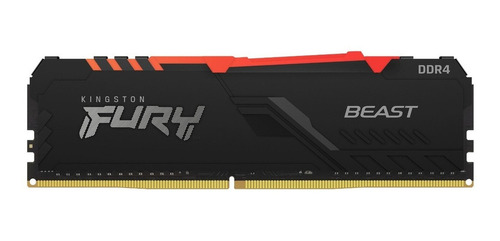 Memoria RAM Fury Beast DDR4 RGB gamer color negro 8GB 1 Kingston KF426C16BBA/8