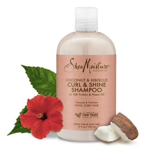 Shea Moisture Shampoo Coco Hibisco Rizos Y Brillo