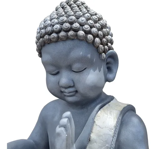 Buda Hindú Meditando Reposando Textura Nacar Brillos 64cm