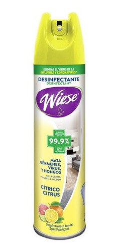 Desinfectante Wiese Spray Antibacterial Cítrico 323g/400ml