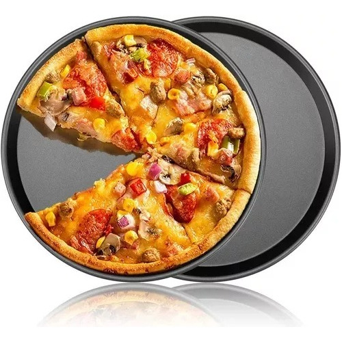 Asadera Redonda Pizzera Diámetro 28cm Antiadherente P/ Pizza