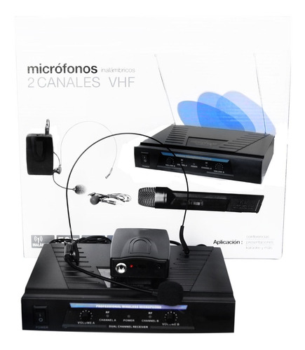 Increible Set De Microfonos De Diadema Y Solapa Con Receptor