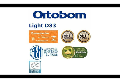 Colchão Light D33 Viuva (128x188x17) - Ortobom Branco/azul