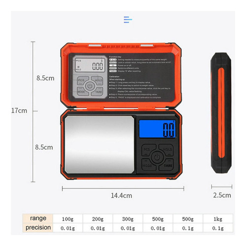 Gv Báscula Portátil Mini Báscula De Joyería, 500g 0,01g