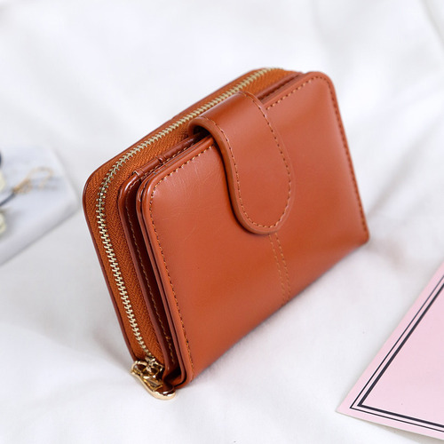 Cartera Corta Con Cremallera De Moda Para Mujer