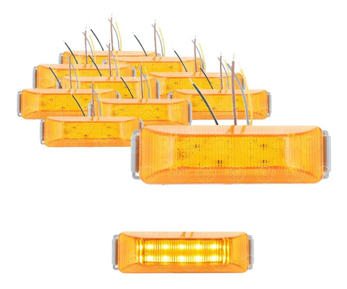 10 Plafones 10 Led Lateral Alta Baja Tractocamion 12-24v F