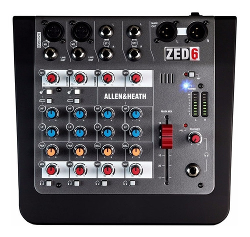 Allen And Heath Zed6 Mixer 4 Canales 2 Mono 2 Estereo