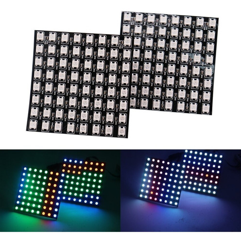 Matriz Panel 64 Leds Rgb Ws2812b 8x8 Ip30 Flexible Esp32