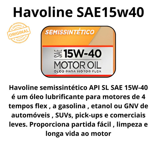 Kit Troca Oleo E Filtro Havoline 15w40 Jac J3 J5 T40 1.5 1.6