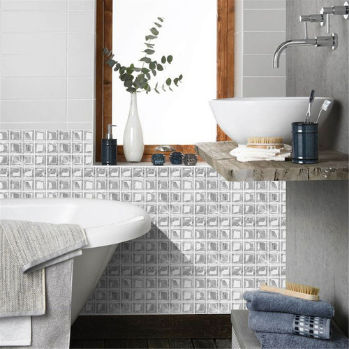 Pegatinas De Pared Autoadhesivas 3d Con Azulejos De Cristal