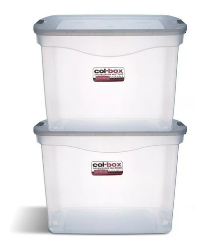 Caja Organizador Plastico Apilable Tapa Taper 80 Litros X 2 