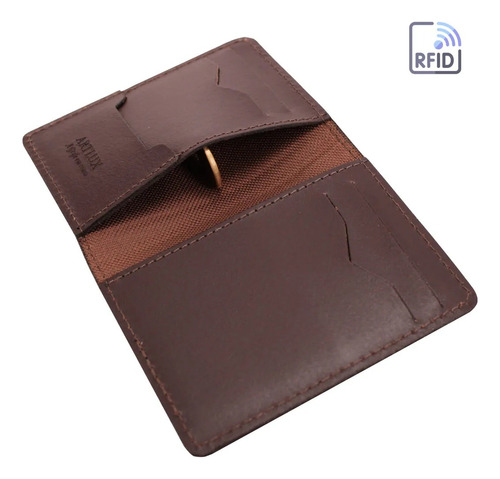 Carteira Masculina Couro Legítimo Porta Cartão Cnh Antifurto