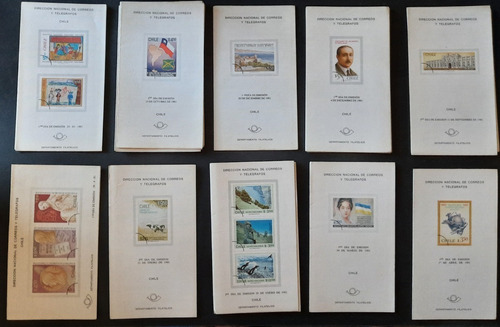 Imagen 9 de 10 de Folletos Emisión De Sellos De Chile Varios Años #2, 10 Unds.