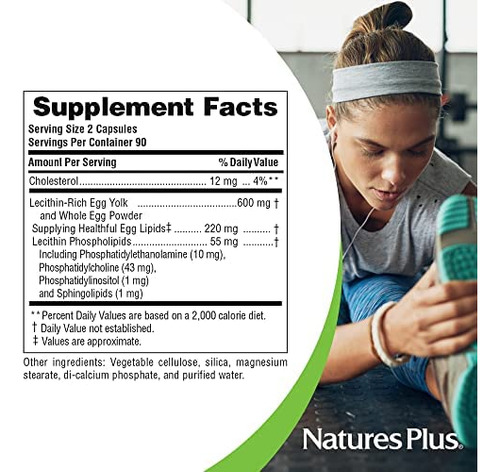 Naturesplus Lecitina De Gema De Ovo 600mg 180 Cápsulas