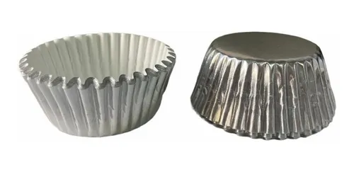Pack X500 Capsula Para Hornear Capsulas Mini Plateados 5cm