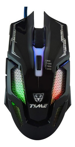 Imagen 1 de 2 de Mouse Gamer Time Led Rgb 2400 Dpi Tmms 8611