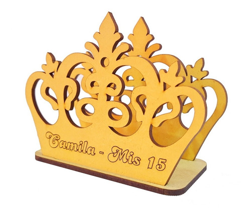 Imagen 4 de 5 de 25 Servilleteros Corona Fibrofacil 15 Años C/nombre Oferta !