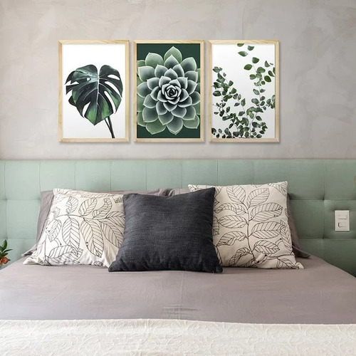 Kit 3 Cuadros Decorativos Flores, Hojas 30x40cm - Berna Home | MercadoLibre Kit 3 Cuadros Decorativos Flores, Hojas 30x40cm - Berna Home | MercadoLibre
