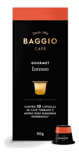 Café Baggio Para Nespresso, Intenso, 10 Cápsulas