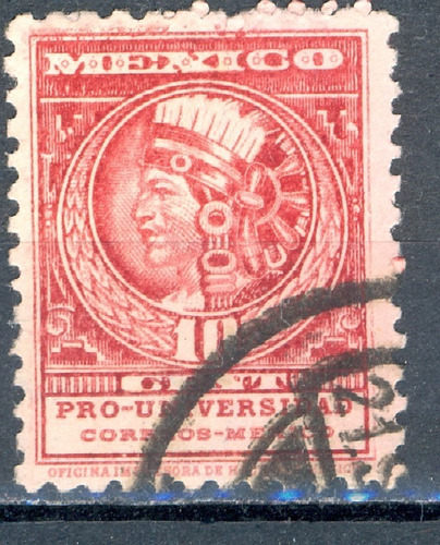 Estampilla México Indio Pro Unam 1934 Usada