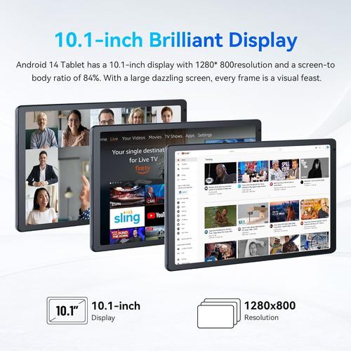Tablet Android Jeazans, 10.1 Pulgadas Con Pantalla Táctil