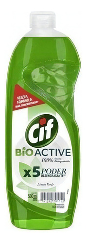 Detergente Cif Active Gel Limón Verde concentrado en botella 500 ml
