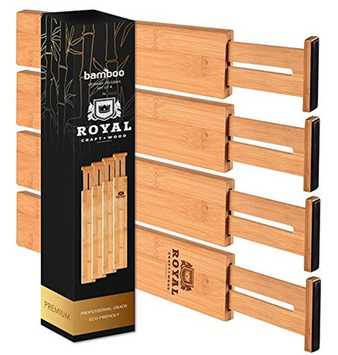 Royal Craft, Separadores De Cajones De Madera De Bambú Ajust