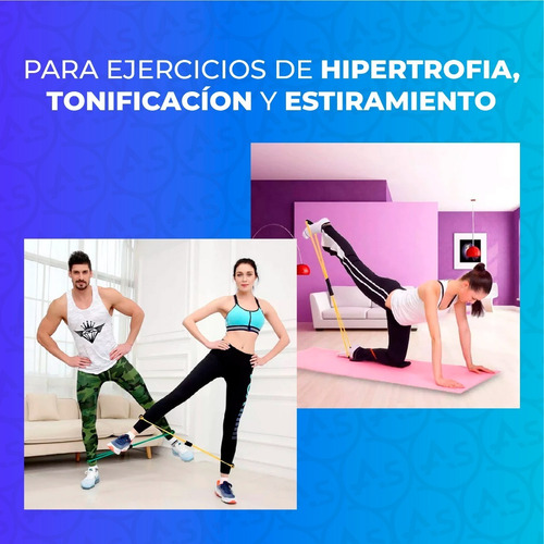 Imagen 5 de 10 de Banda Elastica Latex Forma De 8 Con Manijas Fitness Agarre
