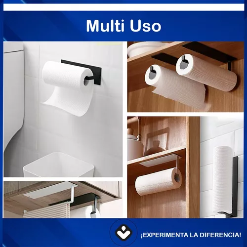 Soporte Porta Rollo Cocina Gancho Adhesivo 3m Baño Estante