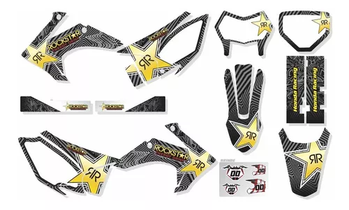 Kit Gráfico Adesivo Crf 230 0,20mm Moto Trilha Preto 2018