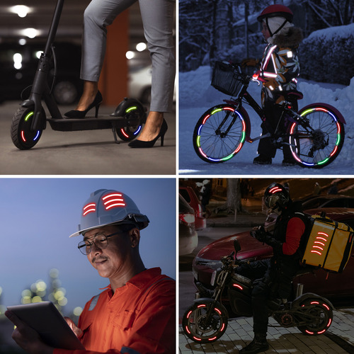 Cinta Adhesiva Reflectante Para Bicicleta, 10 Unidades