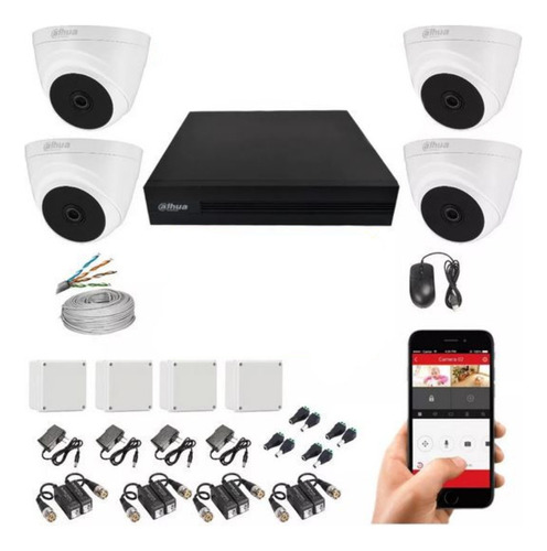 Cámaras De Seguridad Kit Cctv 4mpx Dahua Dvr 4ch + 4cámaras