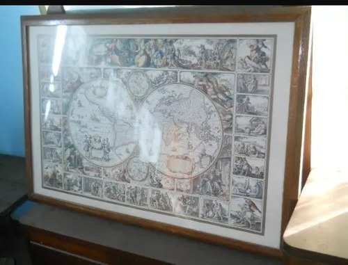 Mapa Mundi Cuadro Antiguo Mapamundi (Usado)