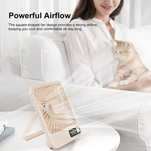 Ventilador De Escritorio Portátil Q3 Con Pantalla Digital Y