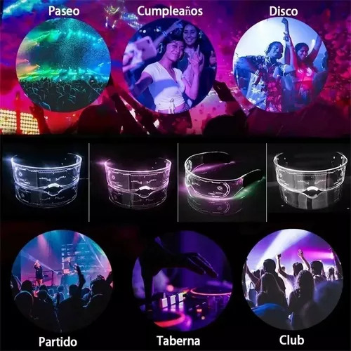 Gafas Luminosas Led Coloridas Con 7 Colores Ajustables