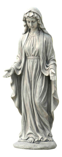 Estatua Virgen Maria Gris Montada Jardin Para Toda Estacion