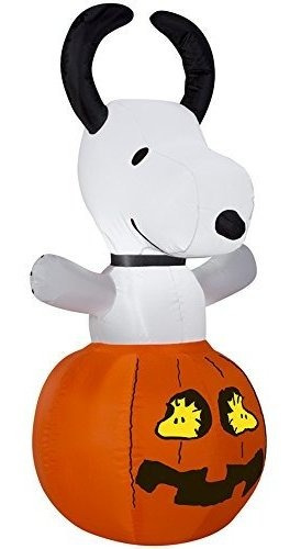 Gemmy 73935 Airblown Snoopy En Calabaza De Halloween Hinchab
