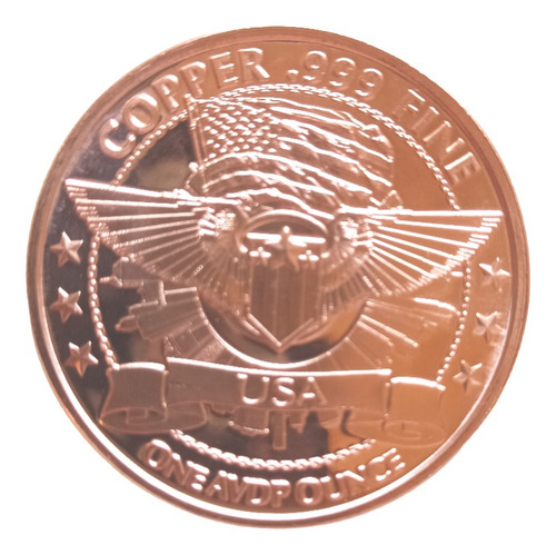 Moneda De Puro Cobre 1 Onza Troy Mascara Covid Usa