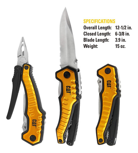 Cat 9-in-1 Xl Multi-tool With Full Size Knife Blade And Plie