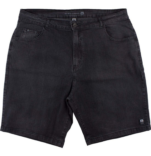Bermuda Hang Loose Jeans Dark Extra Grande - Preta