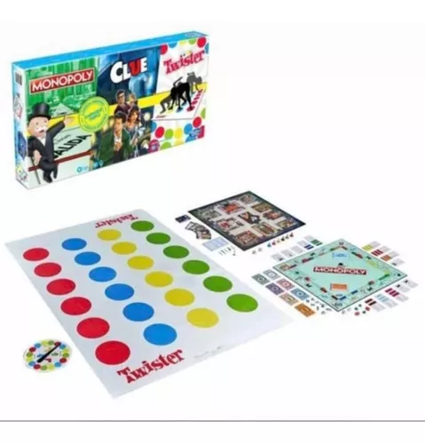 Set 3 Juegos De Mesa Hasbro Original Monopoly Clue Y Twister