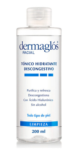 Dermaglos Tónico Hidratante Descongestivo Hialurónico 200ml 