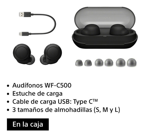 Auriculares In-ear Inalámbricos Sony Wf-c500 Color Negro